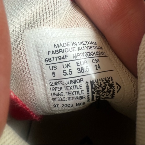Converse vintage USA American flag high top sneakers Junior 6 EU 38.5 women 8 - Picture 5 of 8